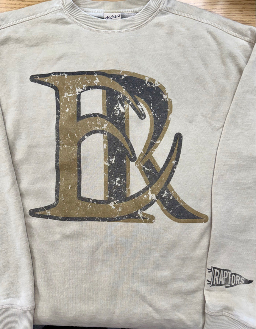 East Ridge Raptors Chick A Dee Light Wash Crewneck-Crew Necks-Advanced Sportswear