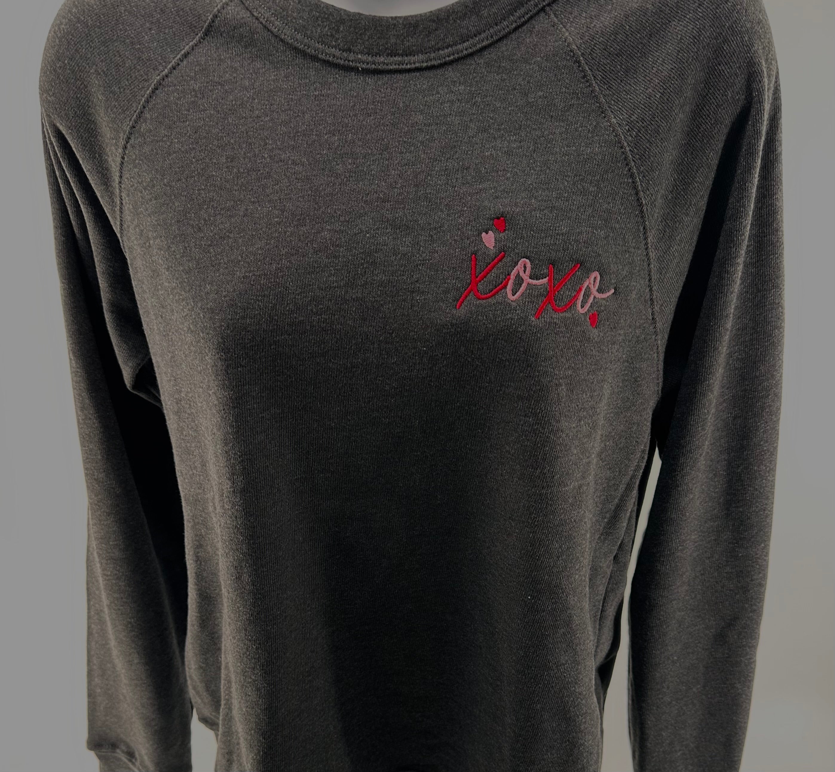 XOXO Bella Canvas Raglan Crewneck-Crew Necks-Advanced Sportswear