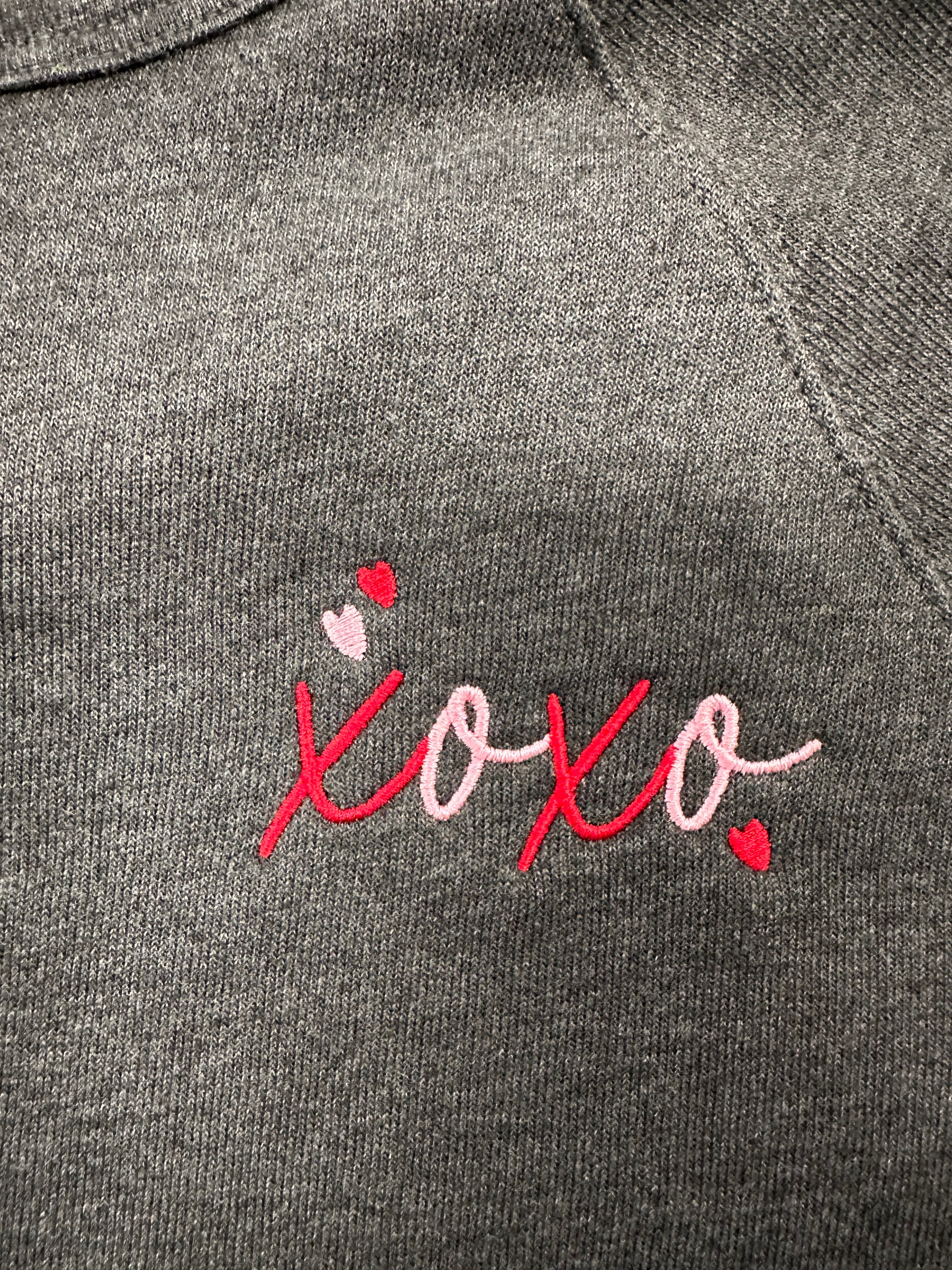 XOXO Bella Canvas Raglan Crewneck-Crew Necks-Advanced Sportswear
