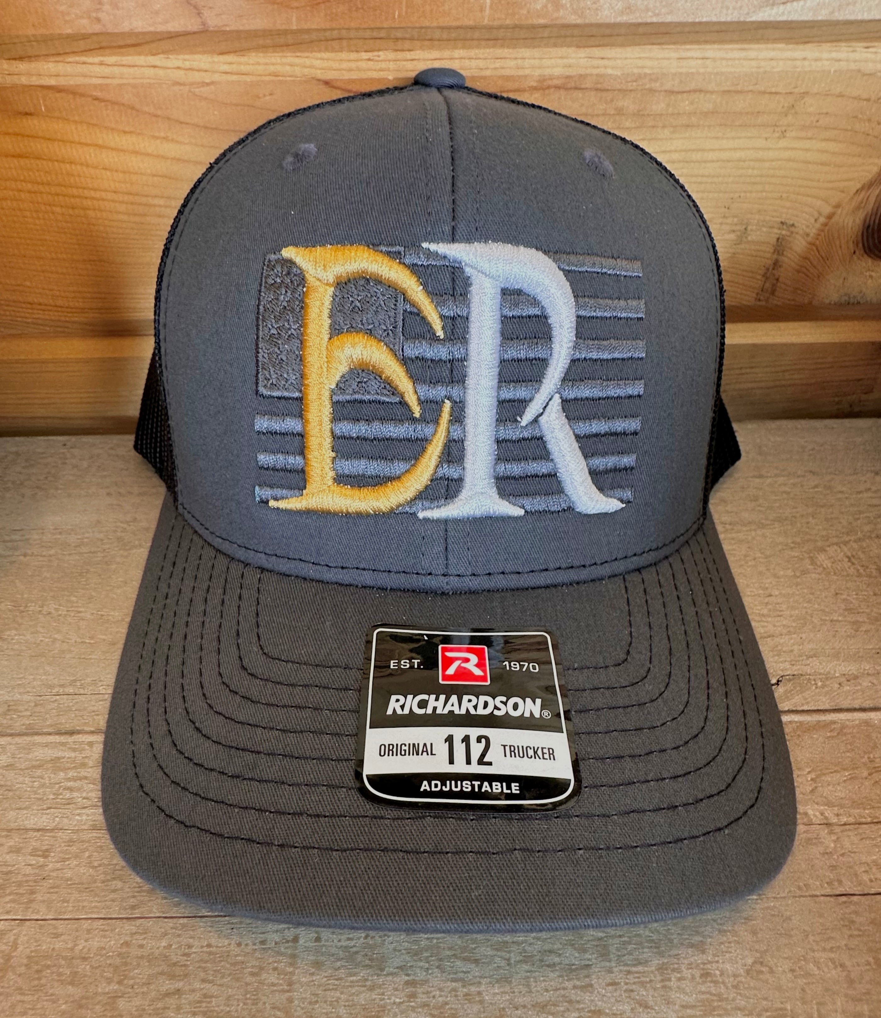 ER tone on tone Flag Hat w/Puff ER Richardson 112-Hats-Advanced Sportswear