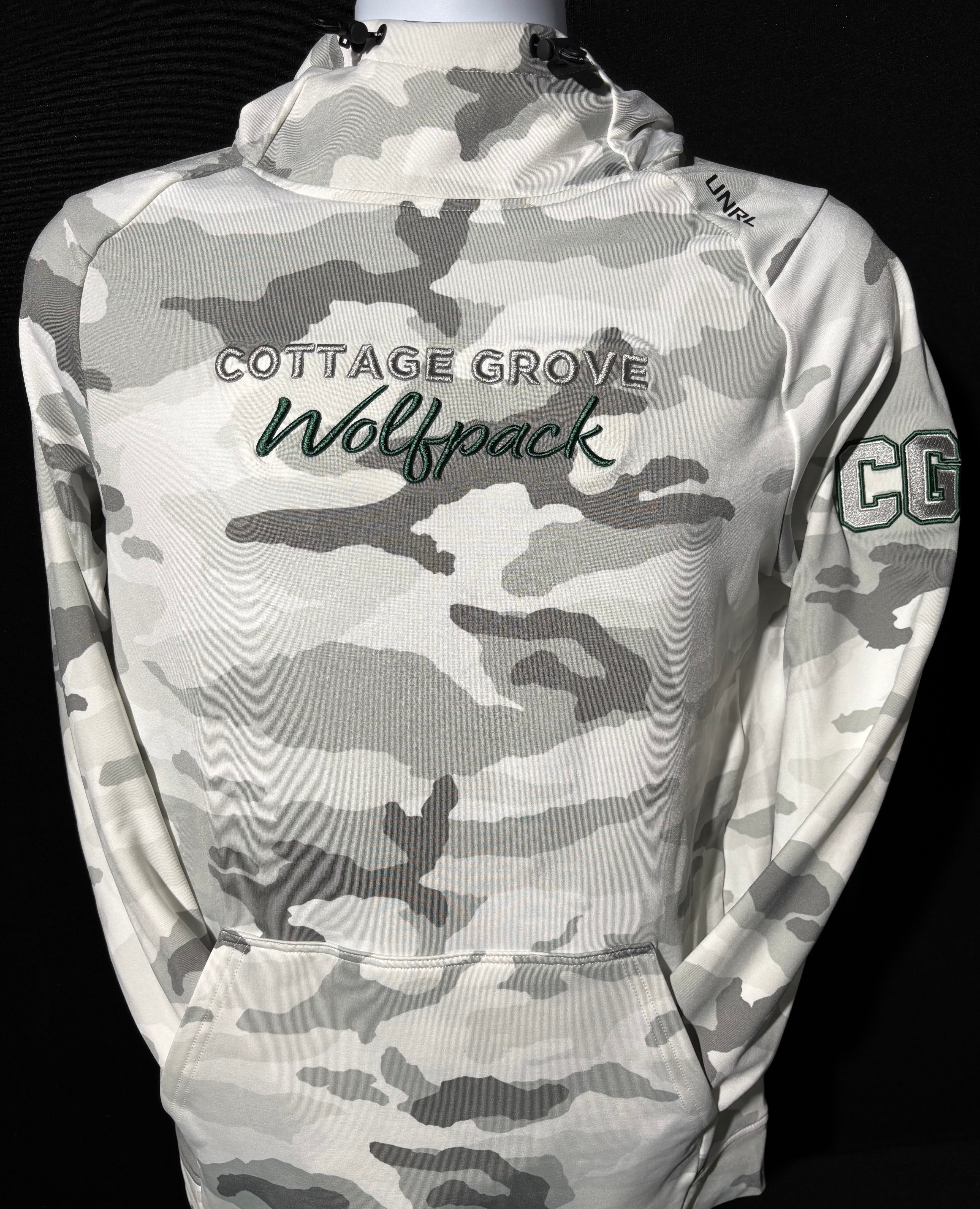 Cottage Grove Wolfpack Script UNRL Camo Crossover II Hoodie-Hoodies-Advanced Sportswear