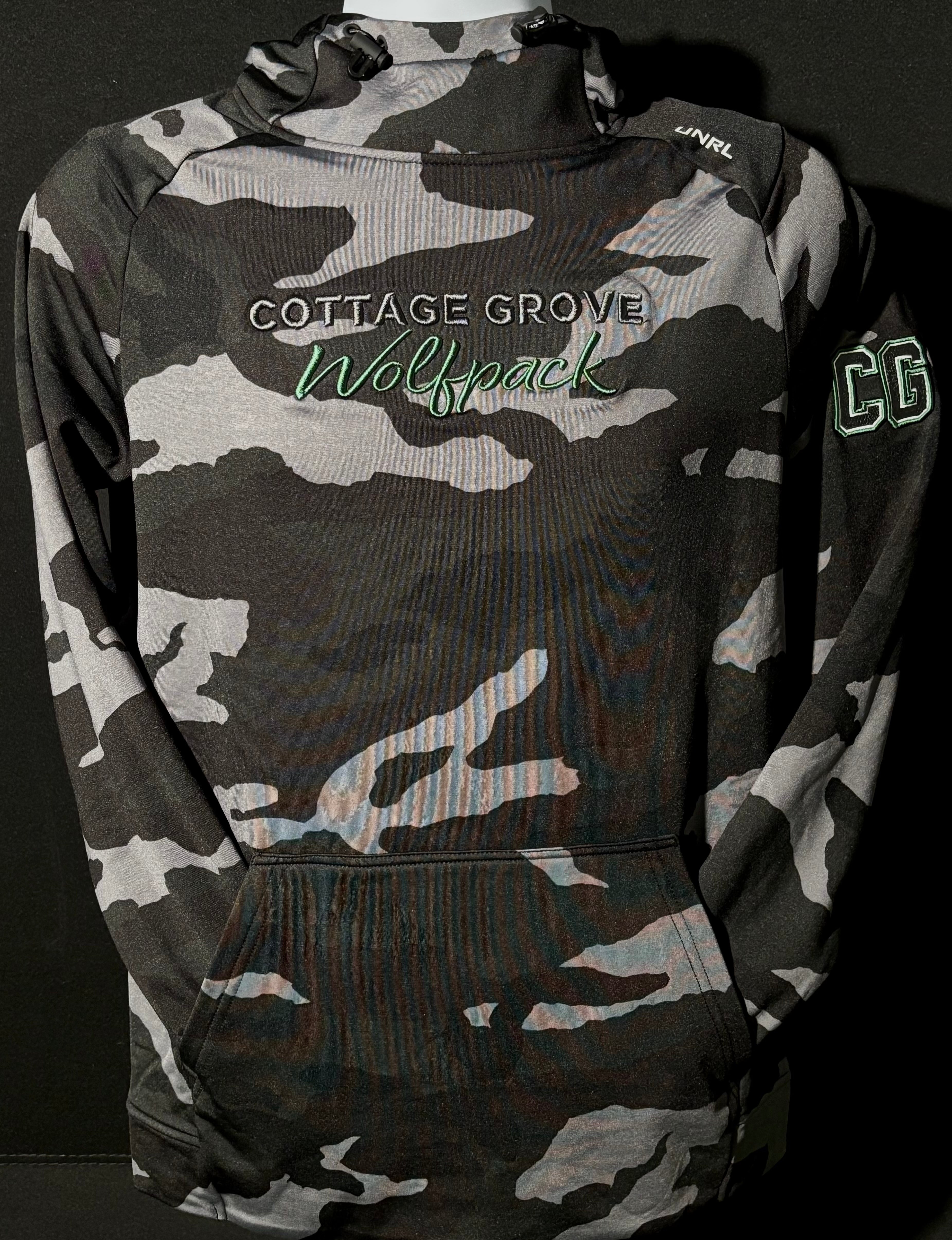 Cottage Grove Wolfpack Script UNRL Camo Crossover II Hoodie-Hoodies-Advanced Sportswear