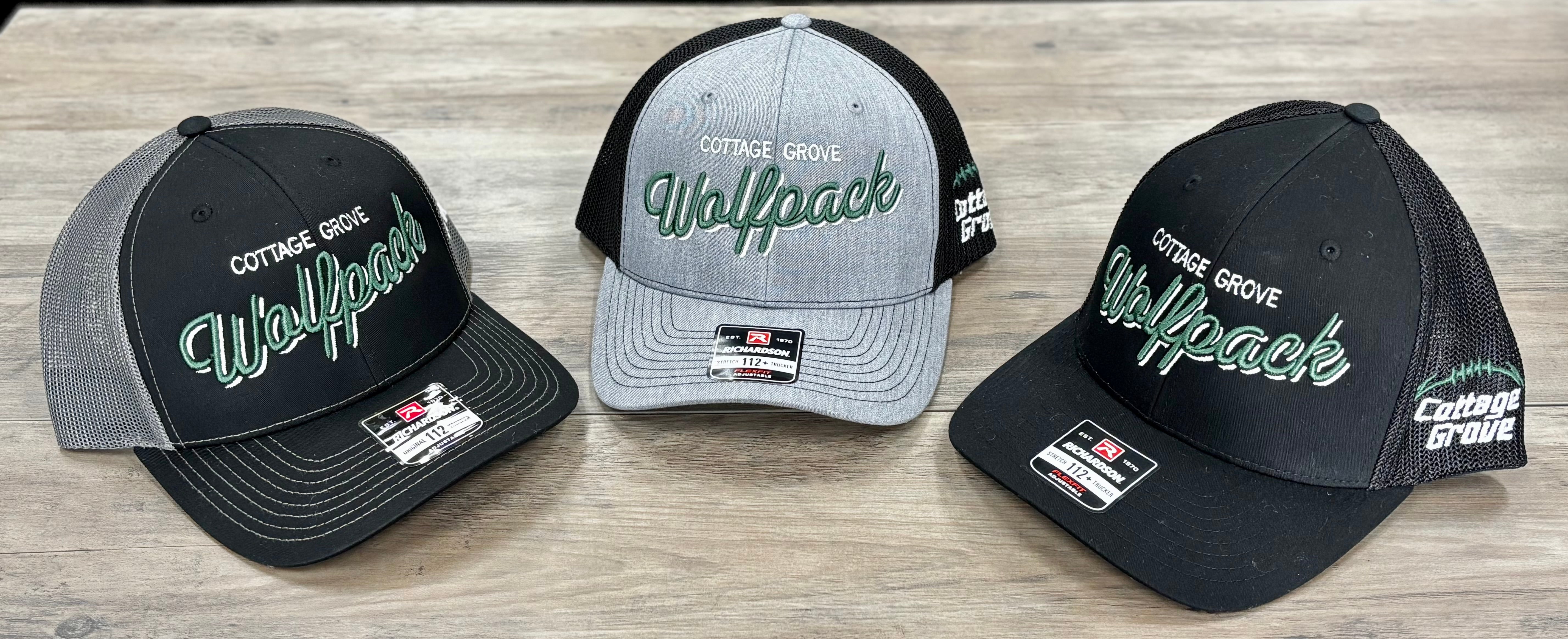 Cottage Grove Wolfpack Football Script Richardson 112 Trucker Hat-Hats-Advanced Sportswear