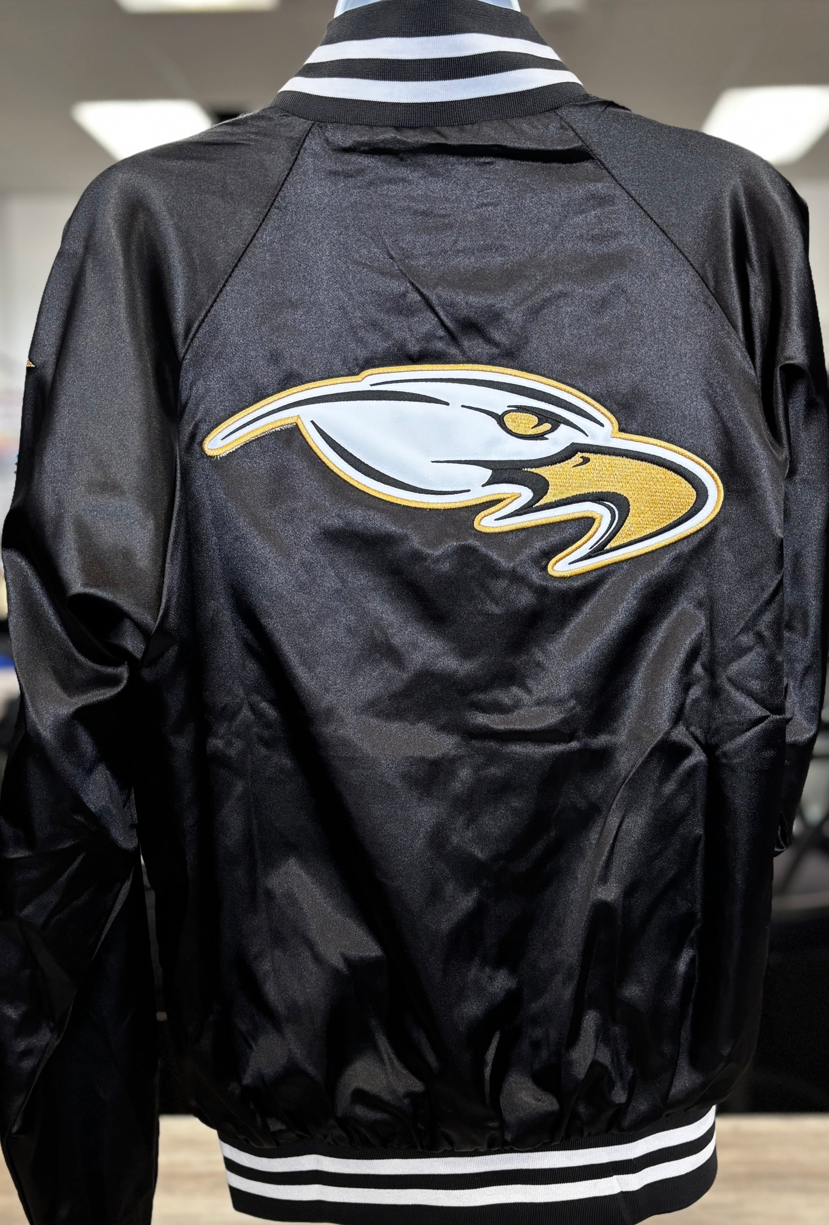 East Ridge Raptors Satin Bomber Jacket/Striped Trim-Jackets-Advanced Sportswear