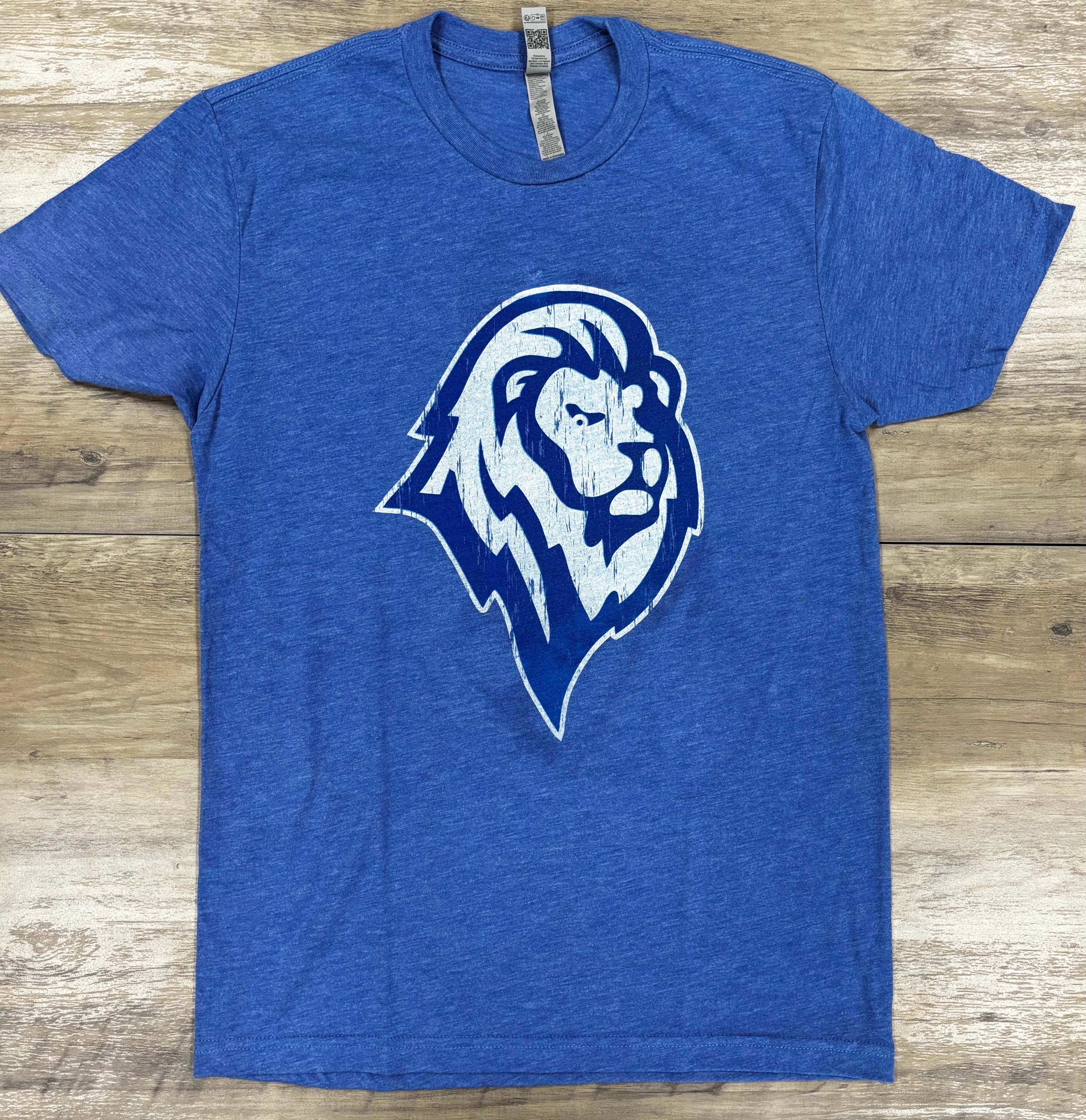 Woodbury Royals Light Wash Lion Head Next Level Tee-TShirts-Advanced Sportswear