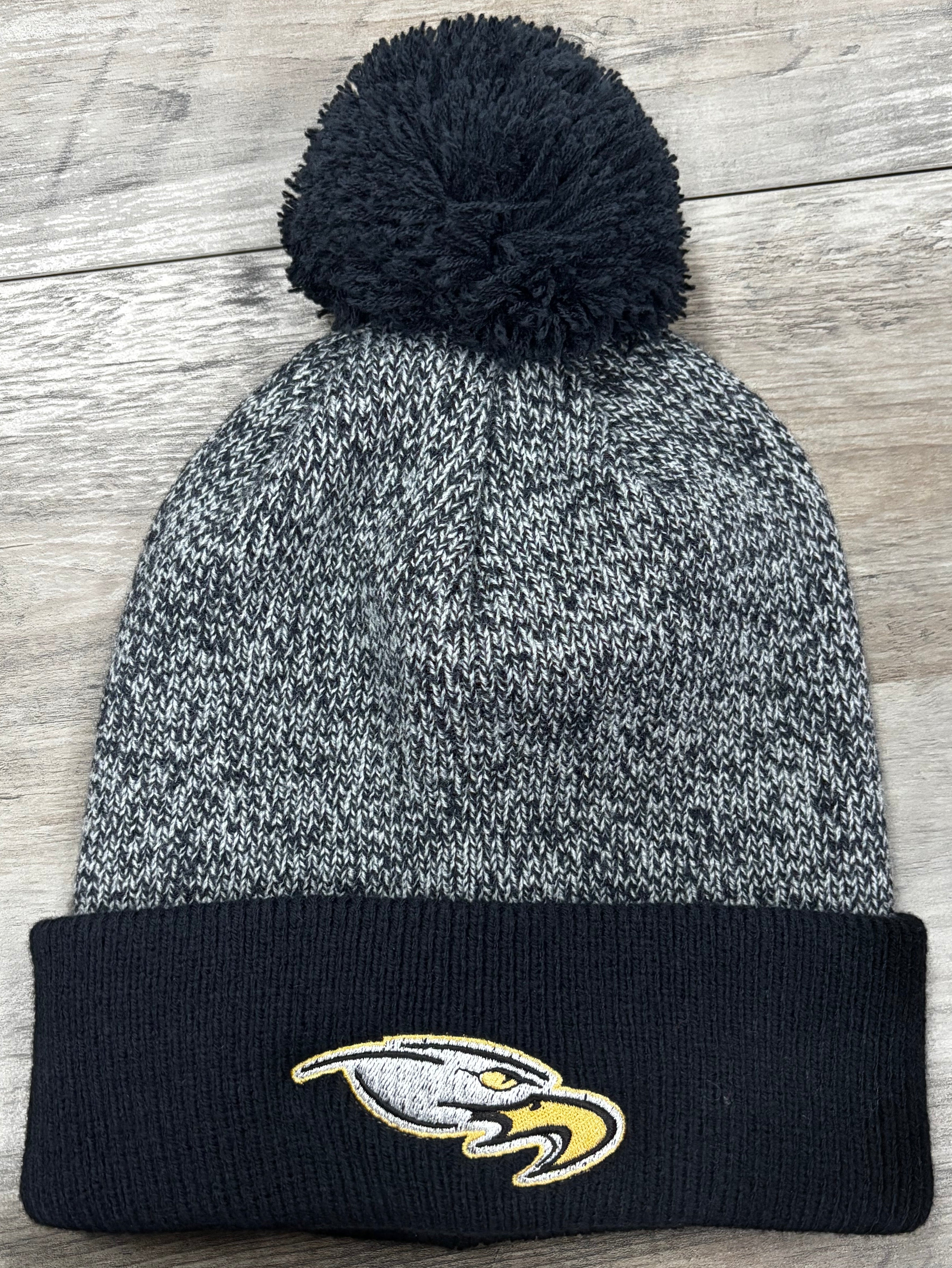 East Ridge Raptors Raptor Head Sport-Tek Halftime Heather Pom Beanie-Hats-Advanced Sportswear