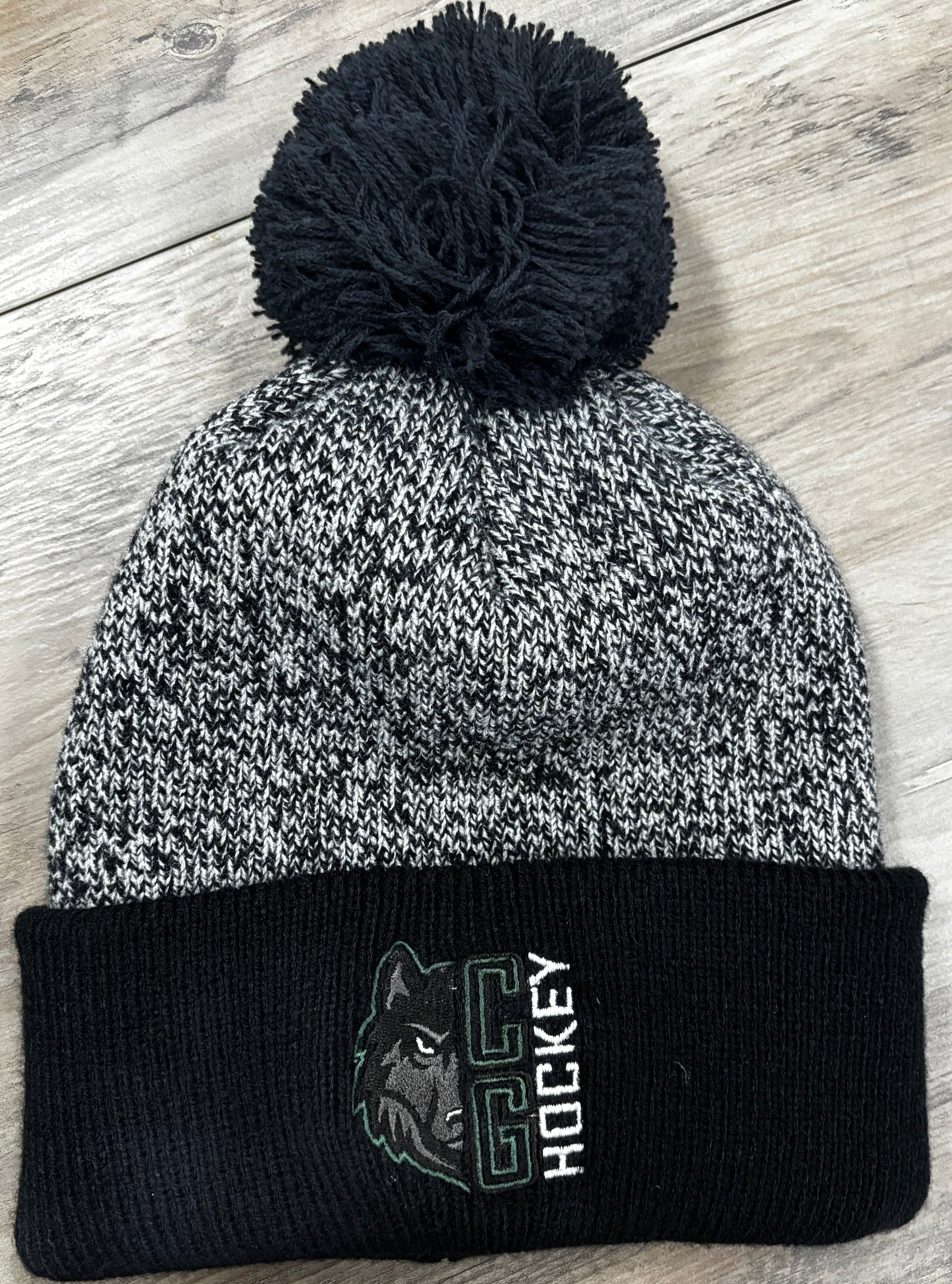 Cottage Grove Wolfpack CG Hockey Sport-Tek Halftime Heather Pom Beanie-Hats-Advanced Sportswear