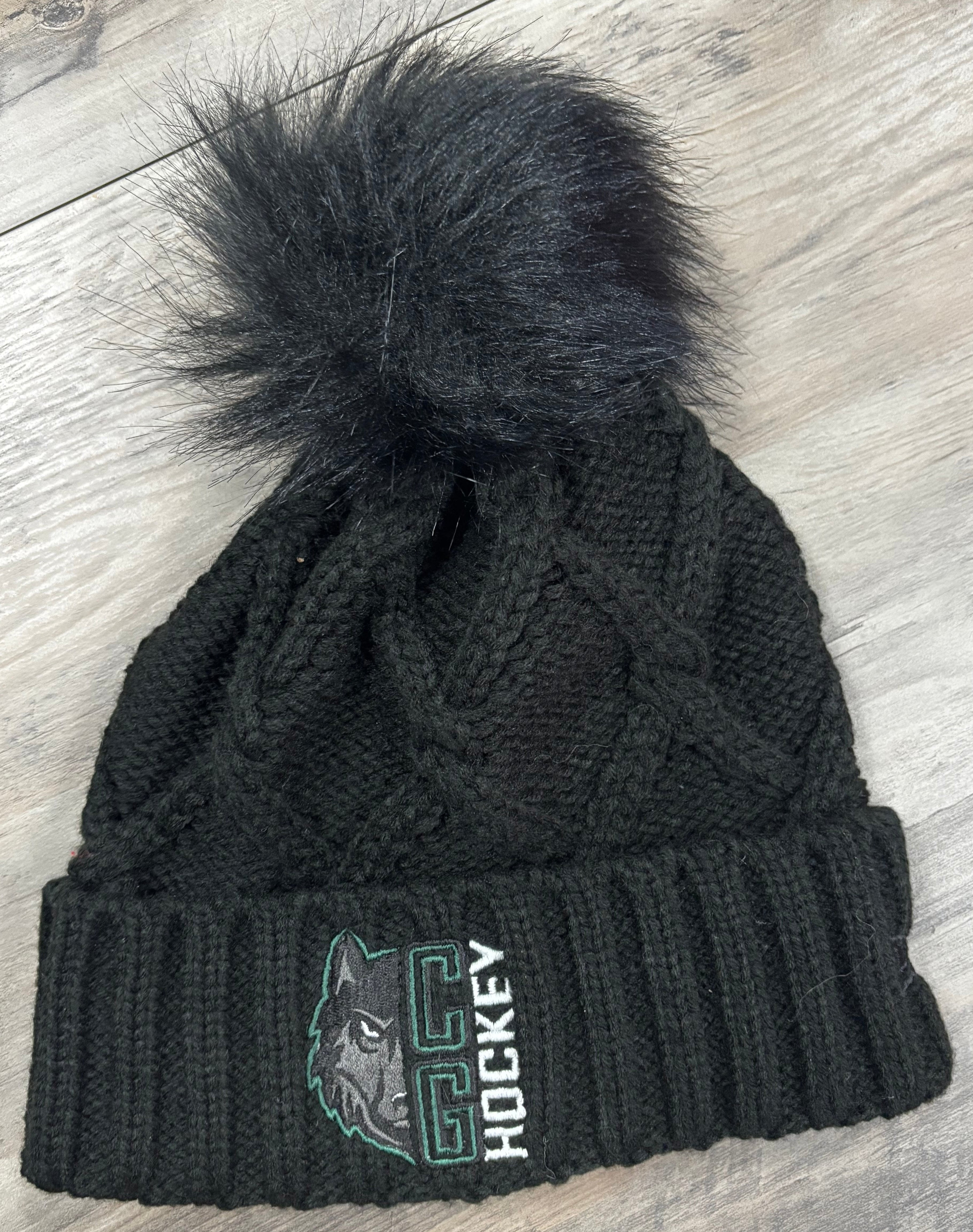 Cottage grove Wolfpack CG Hockey New Era Faux Fur Pom Beanie-Hats-Advanced Sportswear