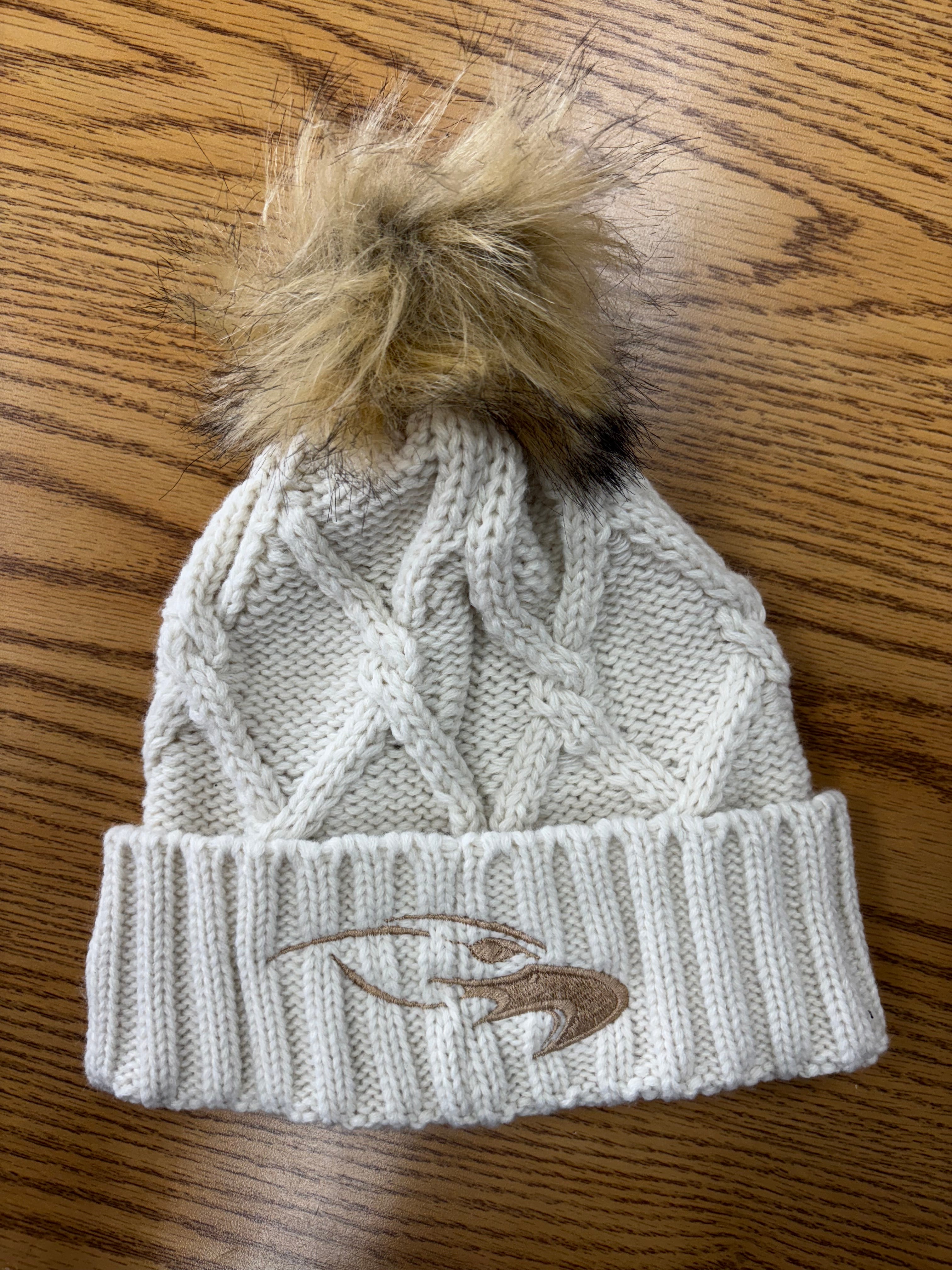 East Ridge Raptors Raptor Head New Era Faux Fur Pom Beanie-Hats-Advanced Sportswear
