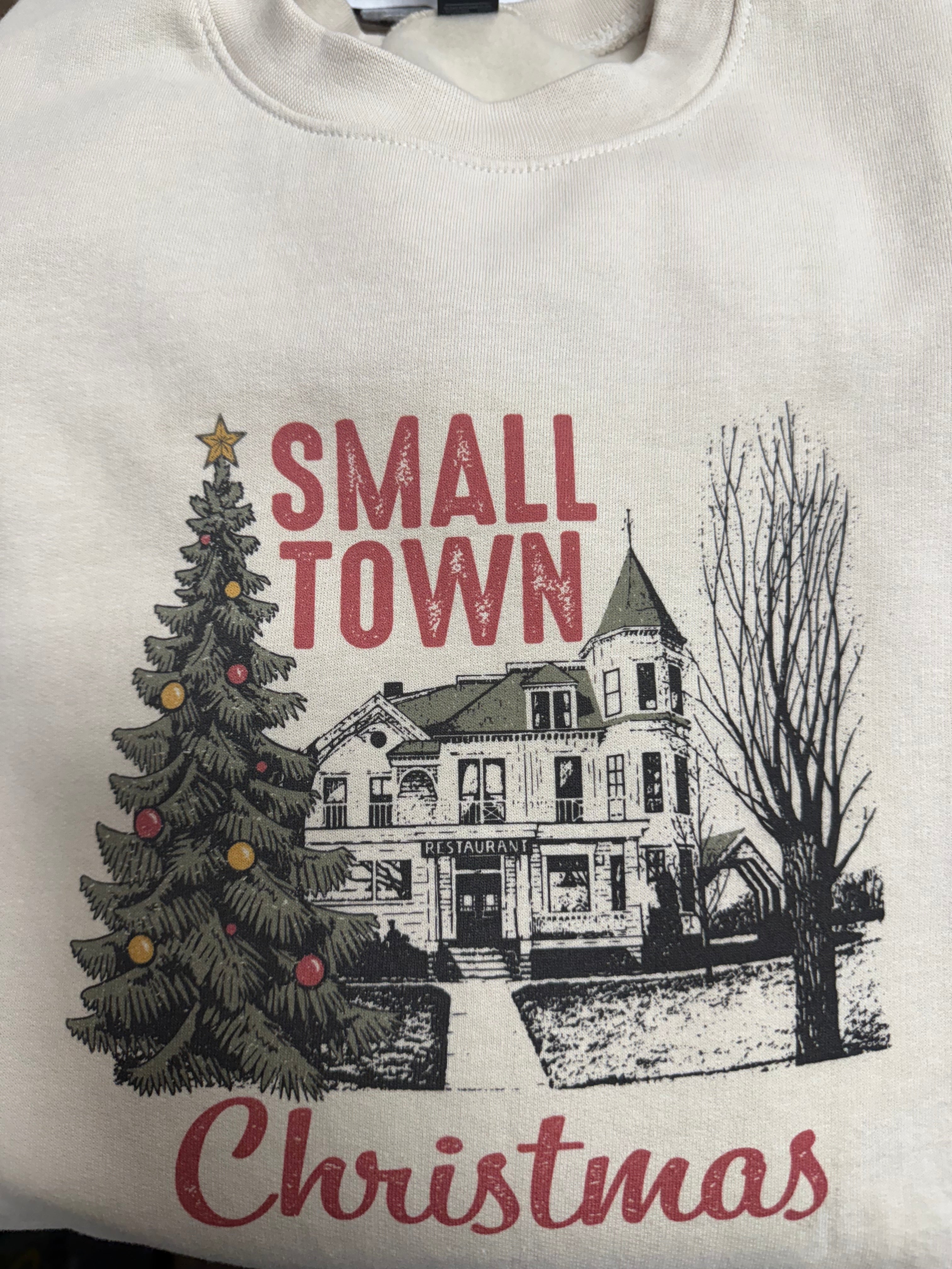 Tower House Small Town Christmas-Crew Necks-Advanced Sportswear