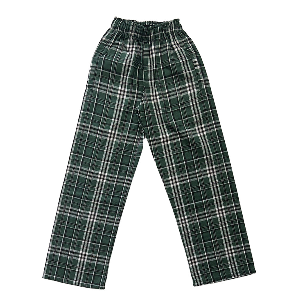 Forest Green Plaid Flannel Pajama Pants Black 2XL