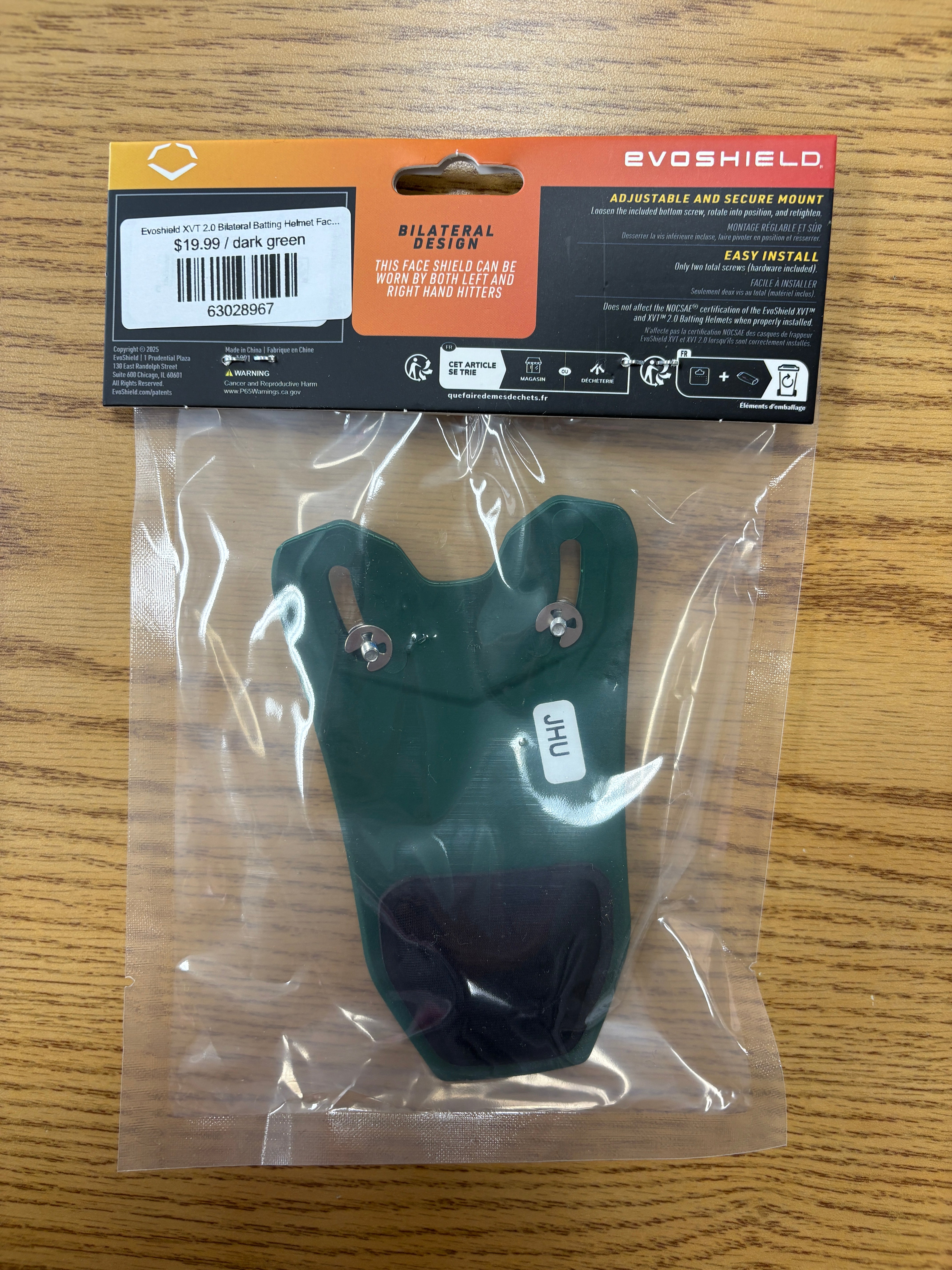 Evoshield XVT 2.0 Bilateral Batting Helmet Face Shield-Advanced Sportswear