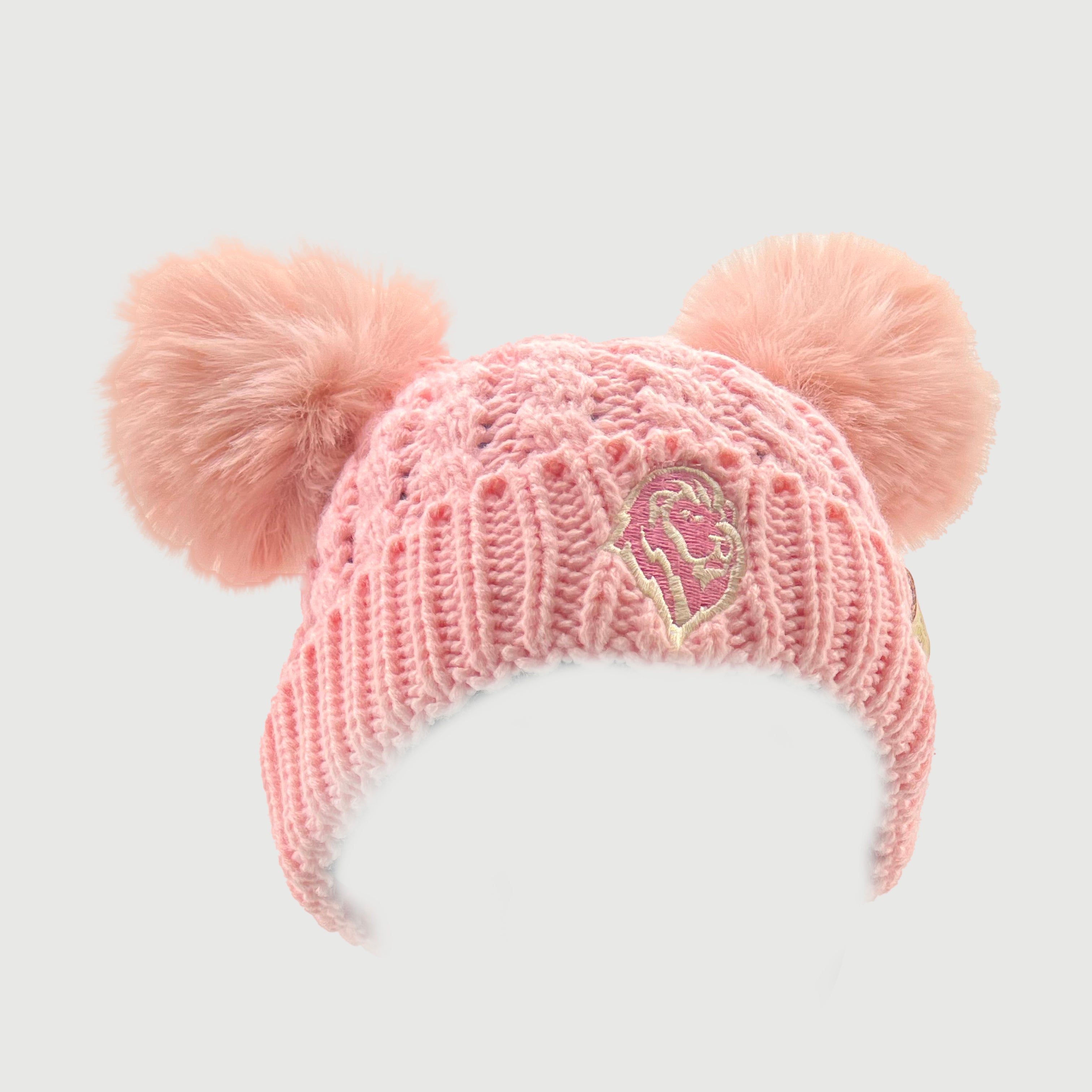 Lion Head Youth Double Matching Pom Beanie-Hats-Advanced Sportswear