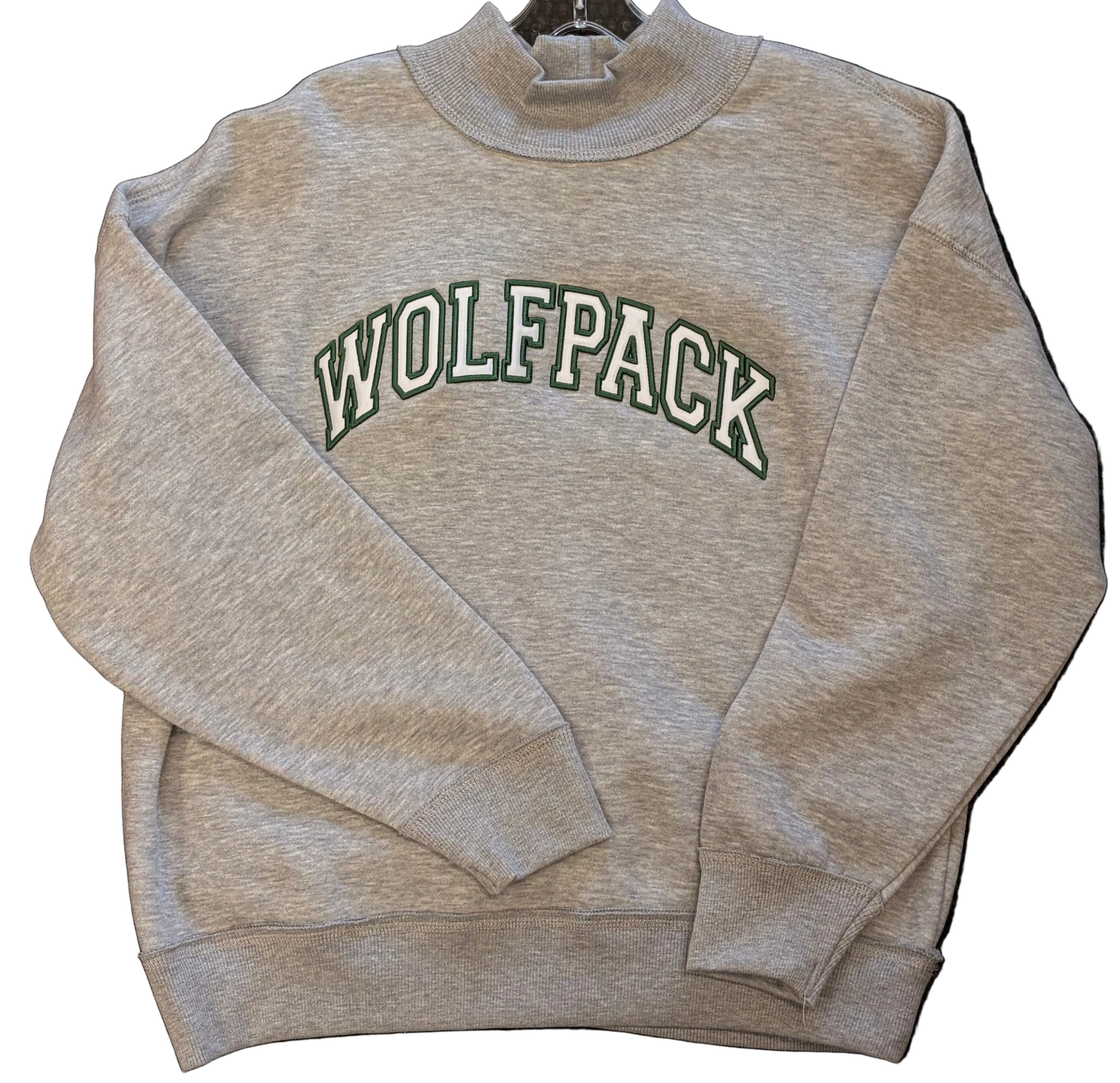 Wolfpack Pennant Mockneck Crewneck-Crew Necks-Advanced Sportswear
