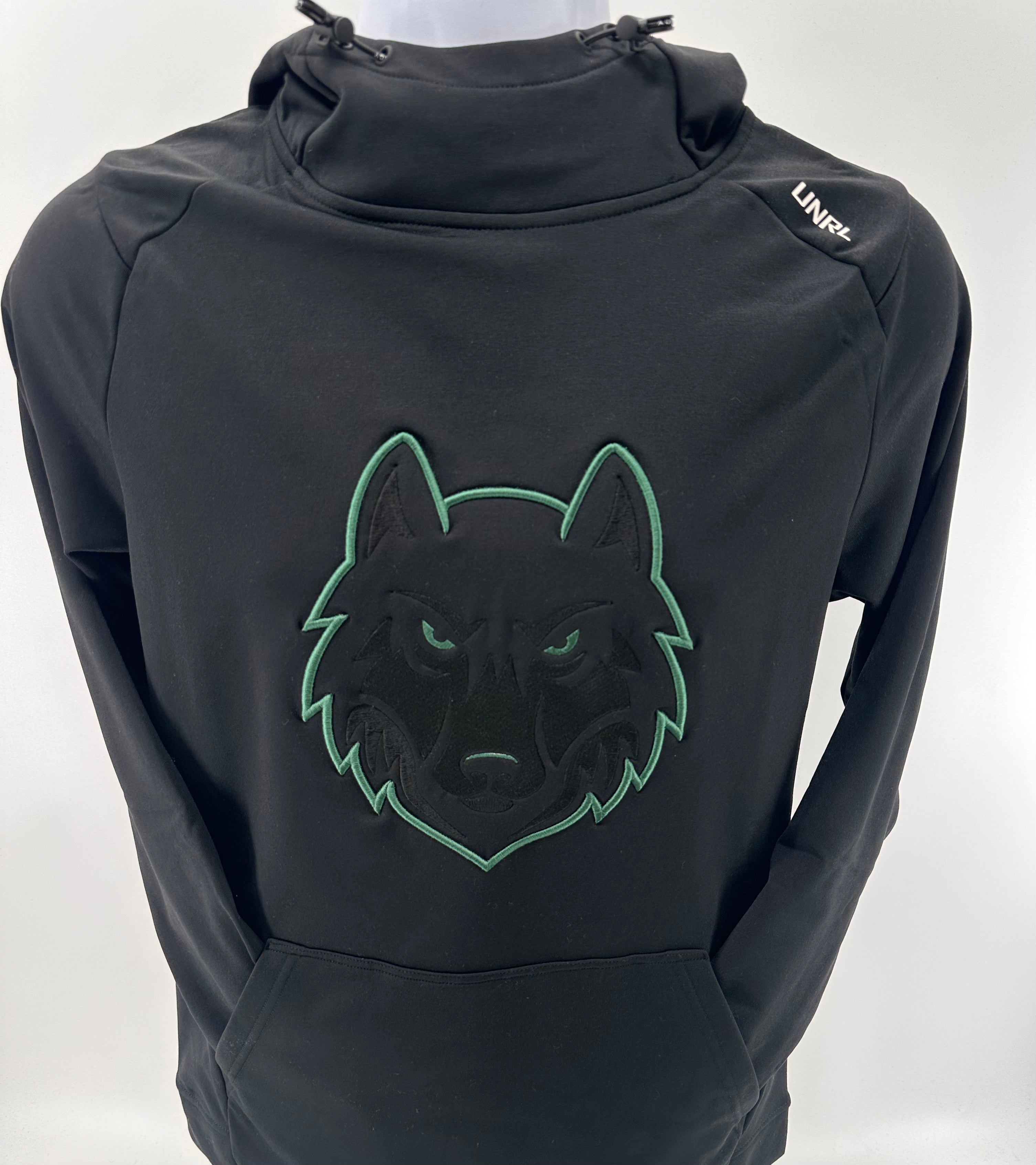 Wolfhead Puff Outline UNRL Crossover Hoodie-Hoodies-Advanced Sportswear