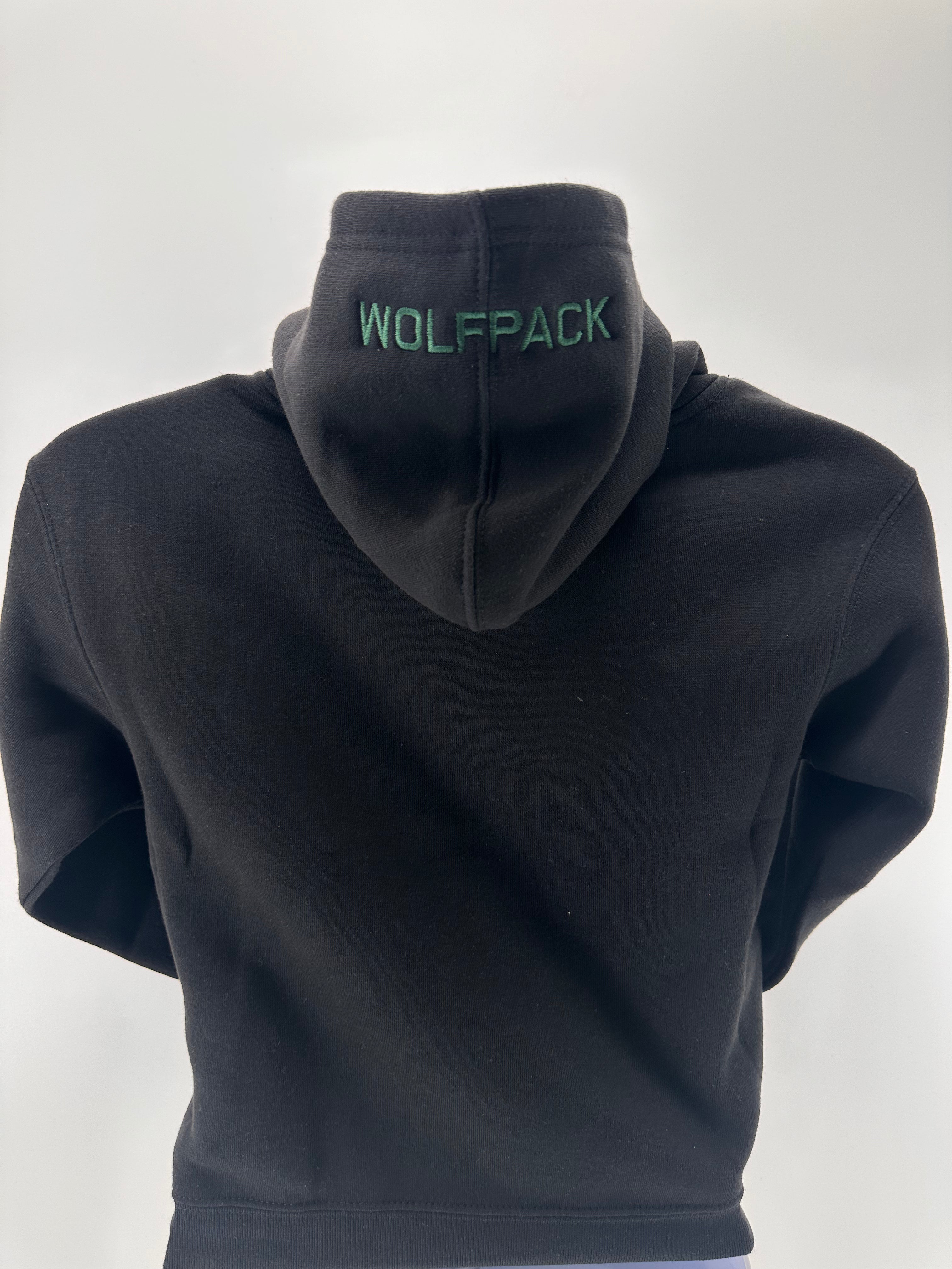 Wolfhead Puff Outline Youth Pennant Hoodie-Hoodies-Advanced Sportswear