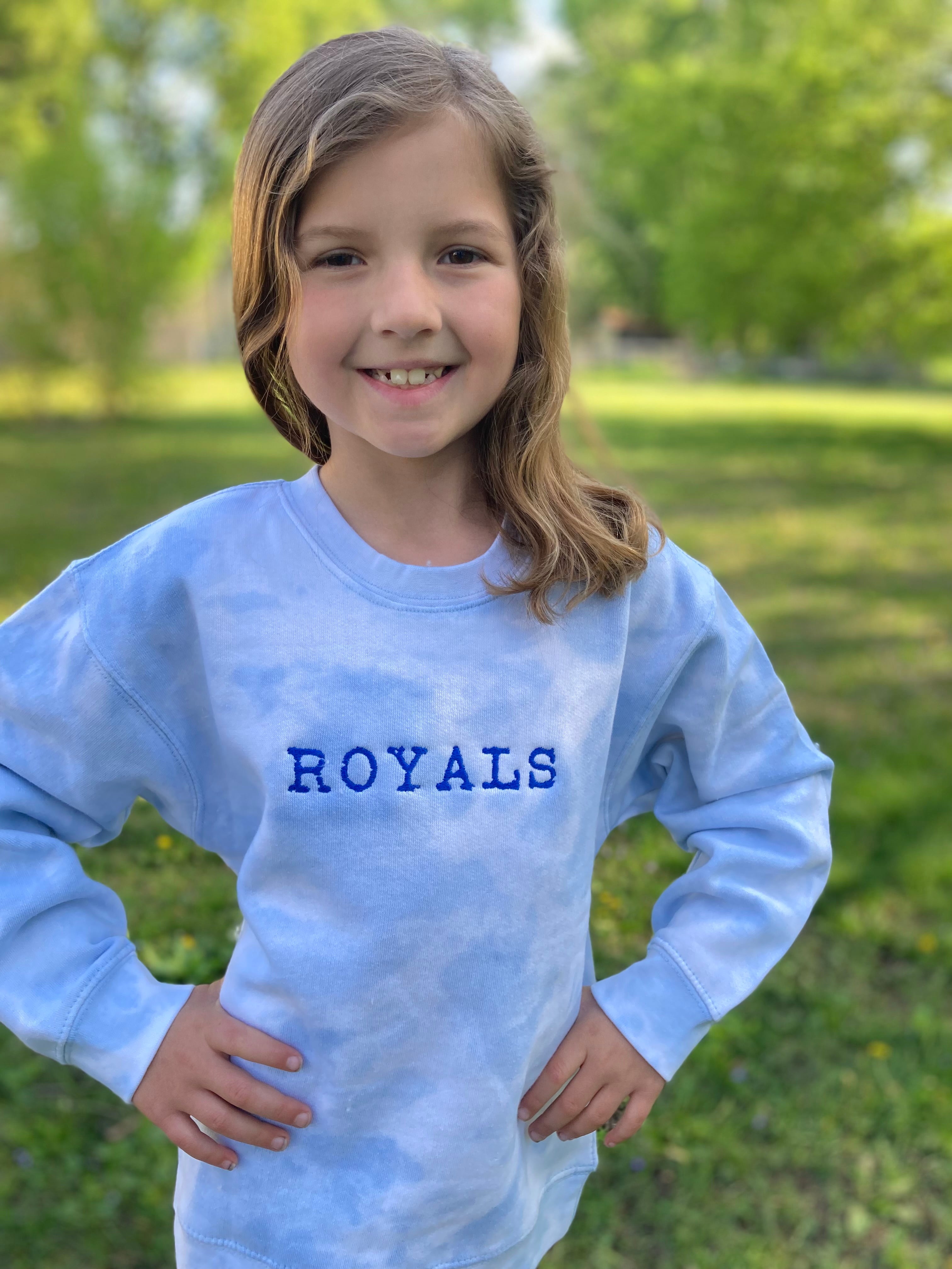 Woodbury Royals Youth Enza Tie Dye Crewneck-Crew Necks-Advanced Sportswear