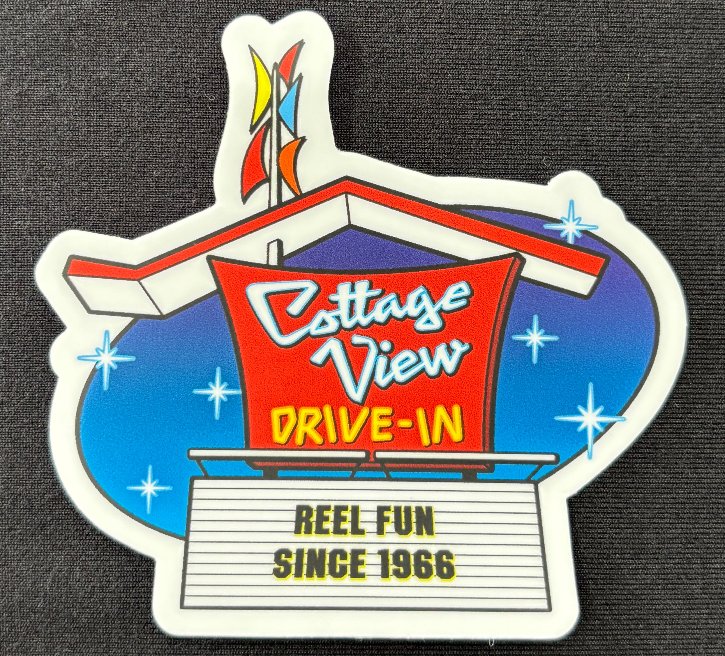 COTTAGE VIEW DRIVE-IN THROWBACK STICKER-Stickers-Advanced Sportswear