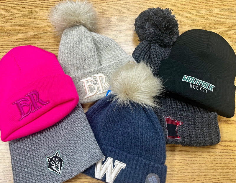 Embroidered Beanie Hats for local MN high schools