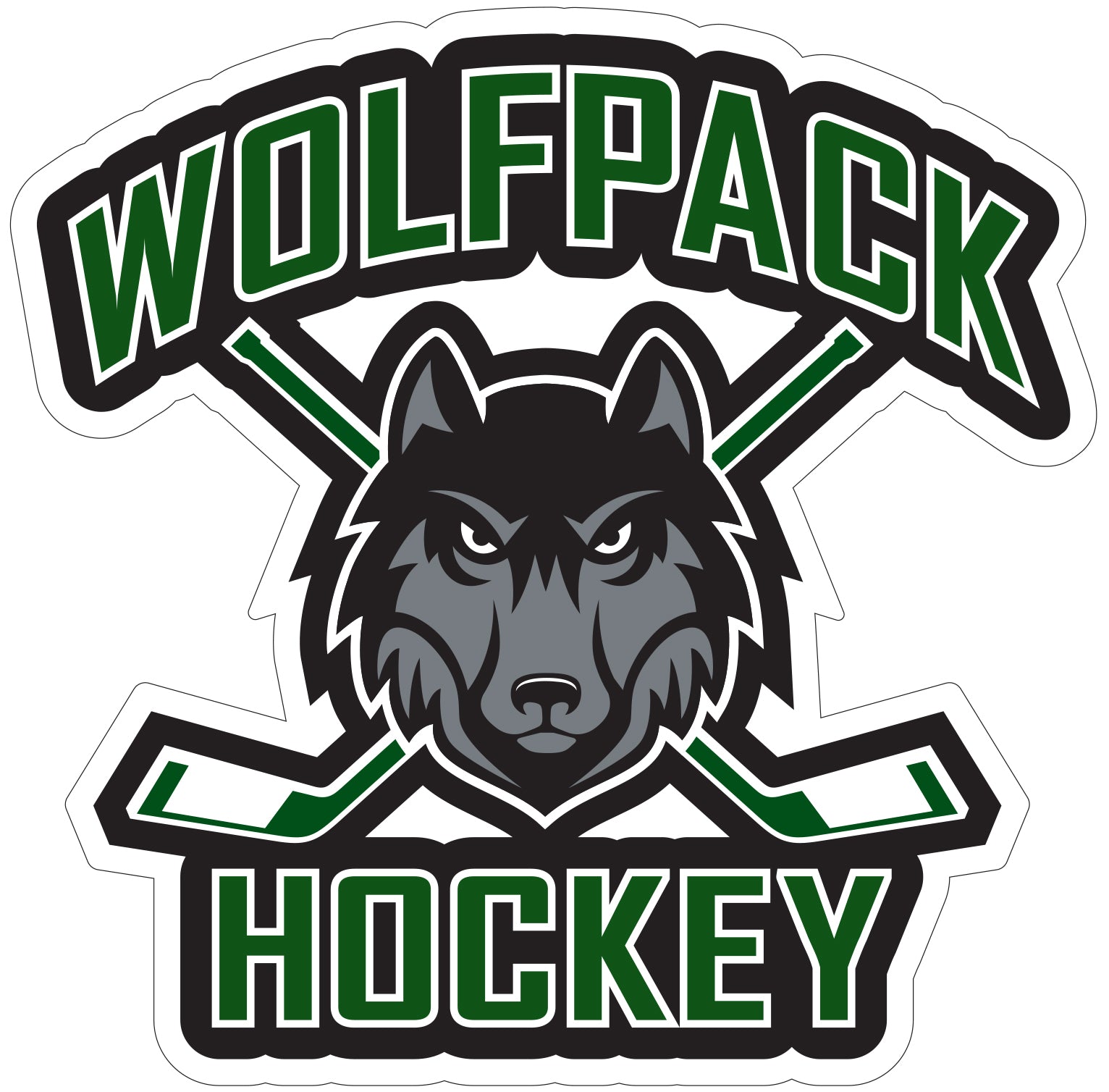 WOLFPACK HOCKEY VINYL DECAL-Accessories-Advanced Sportswear