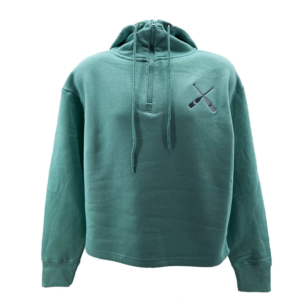 Crossed Oars Ladies Boxy Quarter Zip Hoodie-Hoodies-Advanced Sportswear