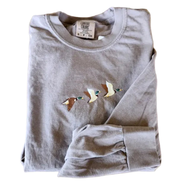 Tower House Ducks Comfort Colors Long Sleeve-Long Sleeve-Advanced Sportswear