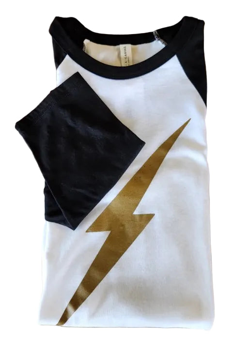 Tower House Lightning Bolt 3/4-Sleeve Baseball Tee-Long Sleeve-Advanced Sportswear