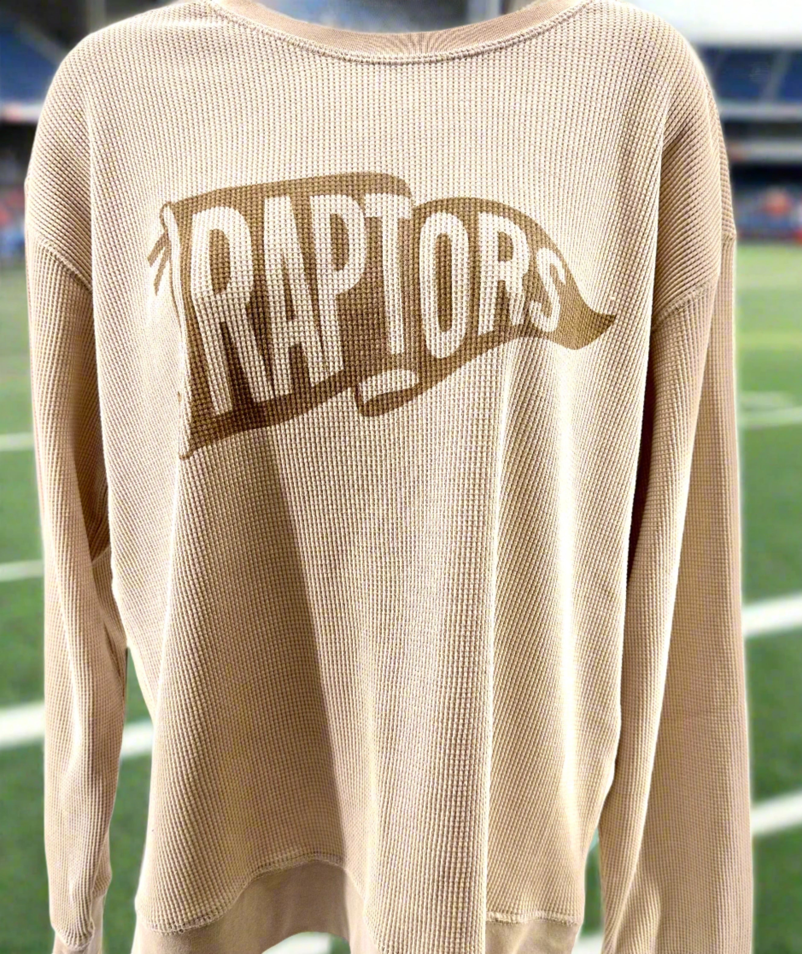 RAPTORS RETRO PENNANT WAFFLE CREW-Crew Necks-Advanced Sportswear