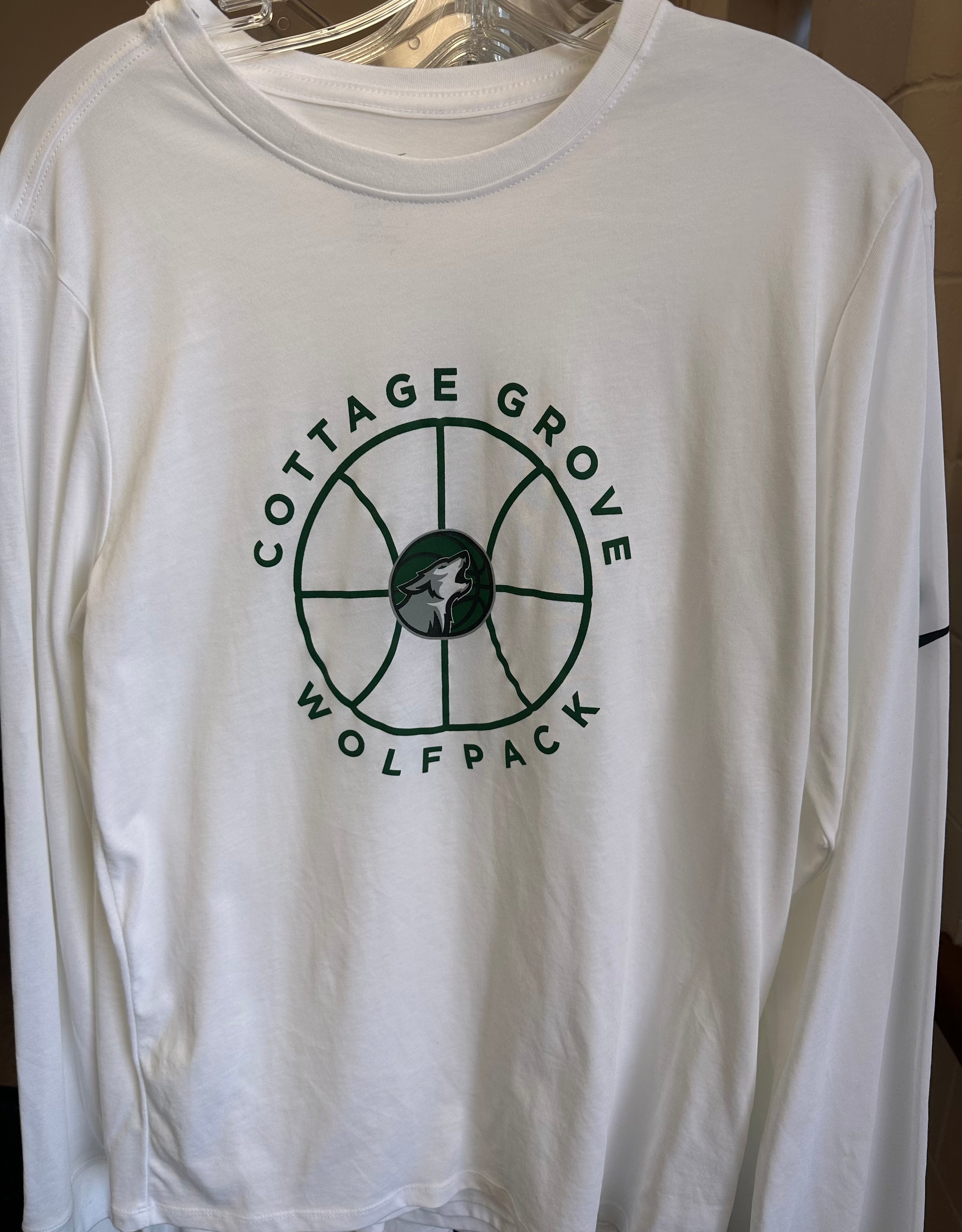 Cottage Grove Wolfpack Basketball Nike Dri-FIT L/S Tee- CLEARANCE-Long Sleeve-Advanced Sportswear