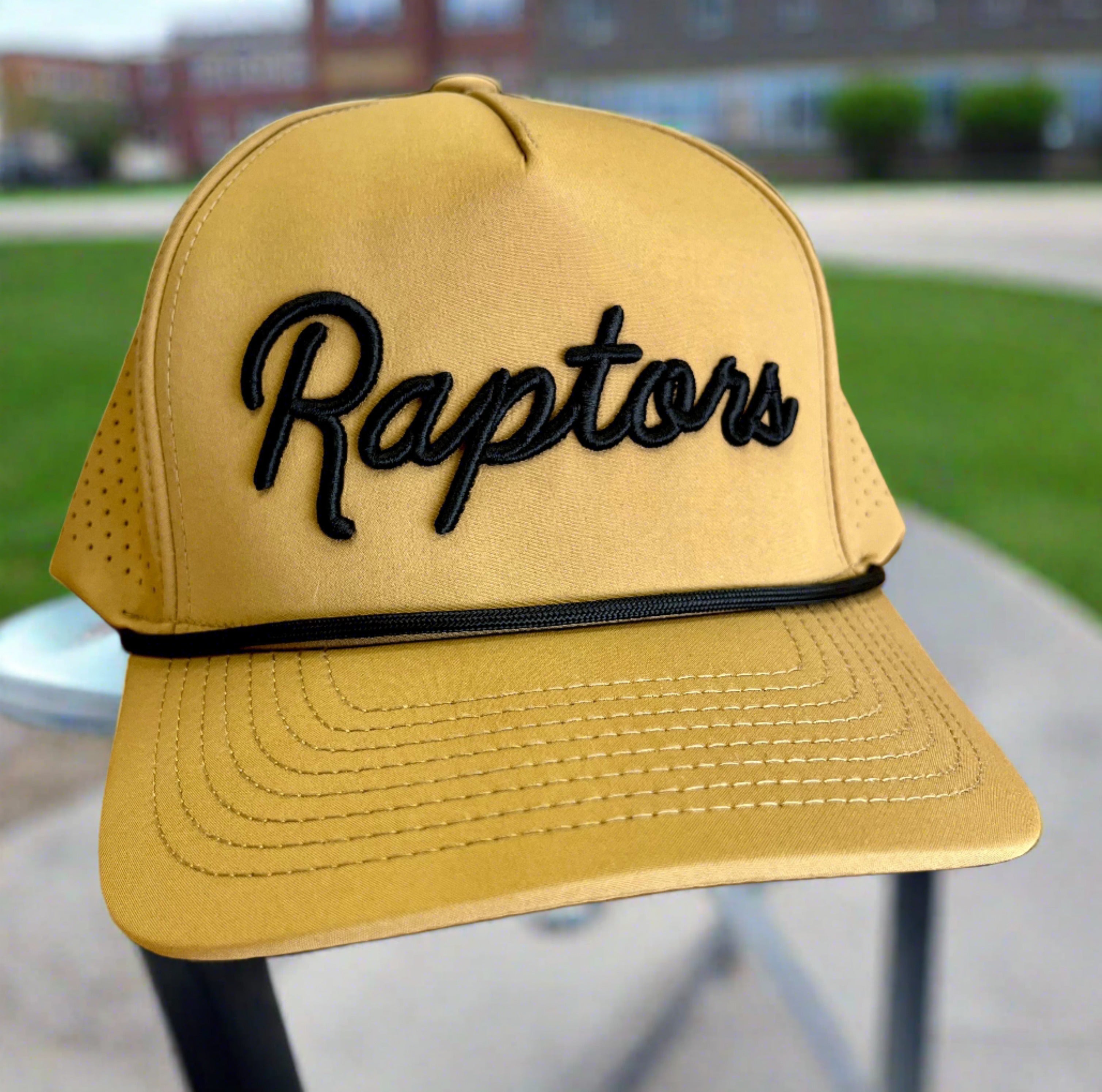 Raptors Puff Pacific Headwear Weekender Perforated Snapback Cap Buck/BLK-Hats-Advanced Sportswear