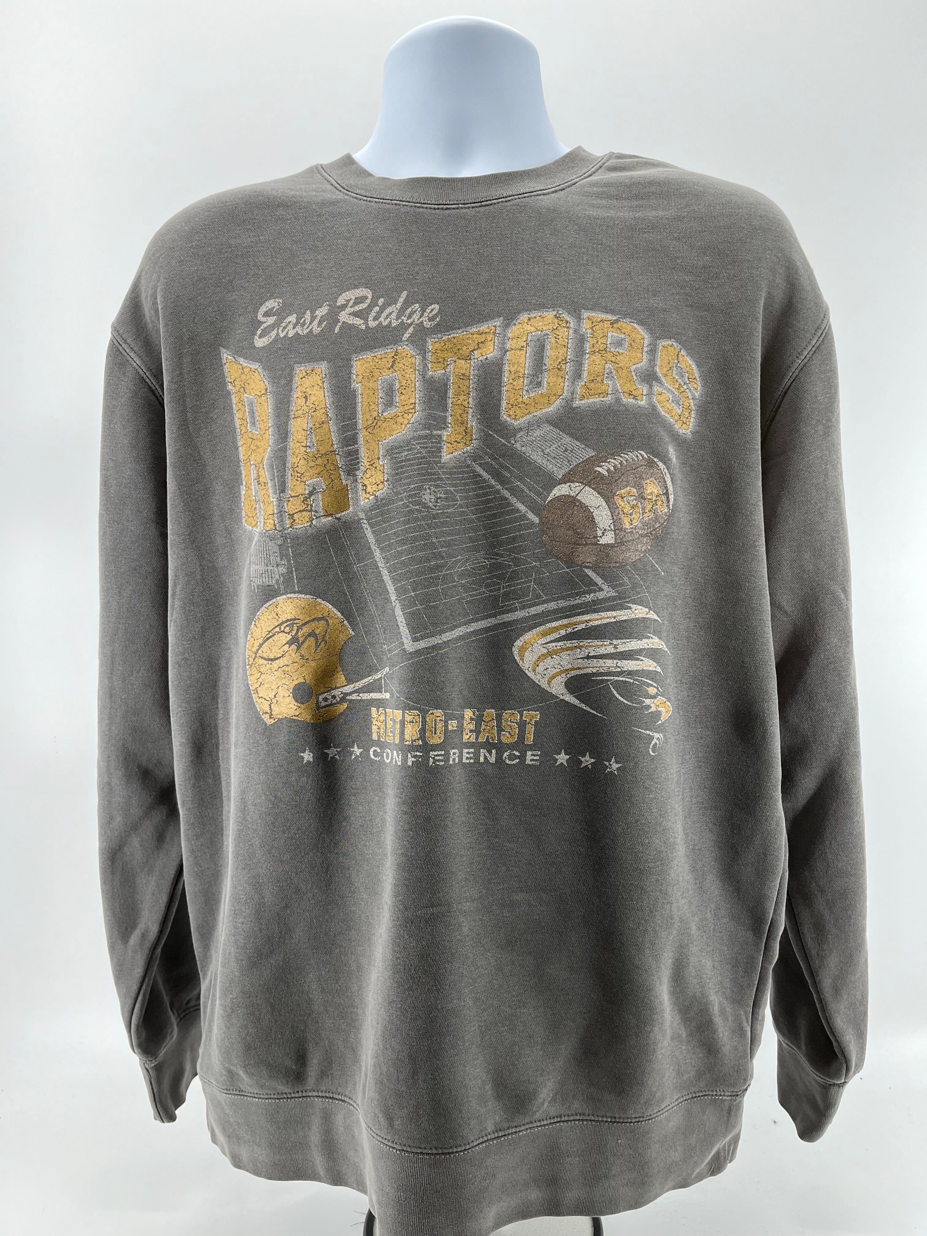 East Ridge Football Distressed Independent Crew-Crew Necks-Advanced Sportswear