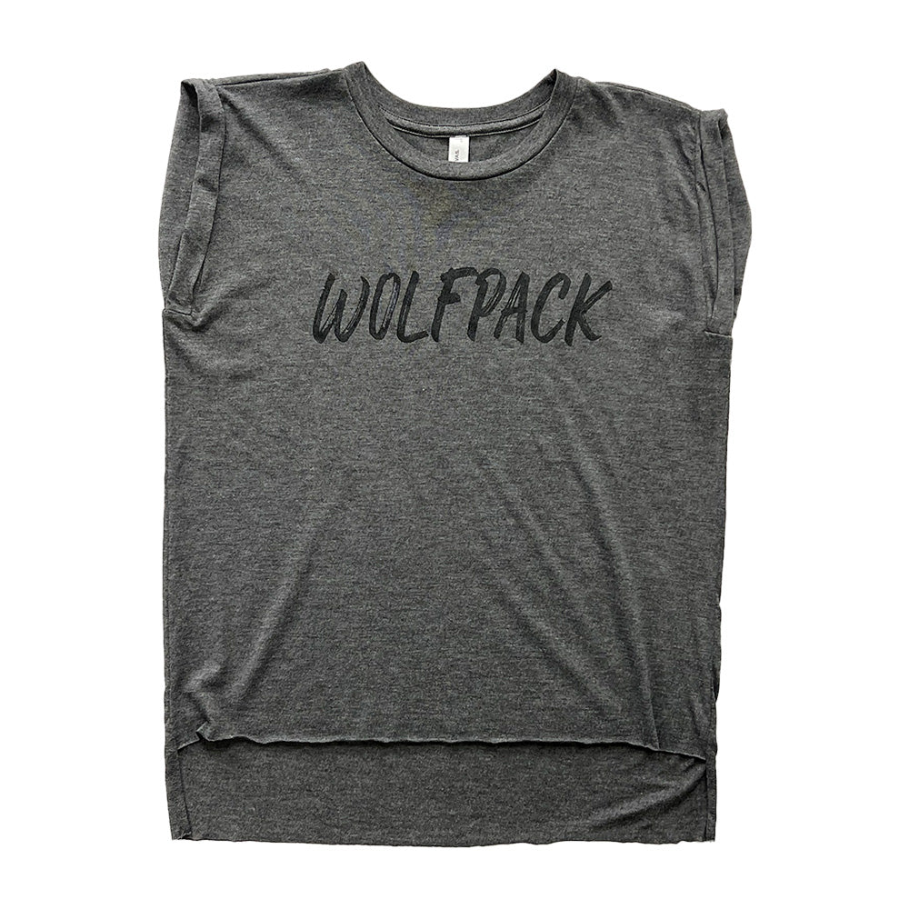 Wolfpack Women’s Flowy Rolled Cuff Muscle Tee-TShirts-Advanced Sportswear