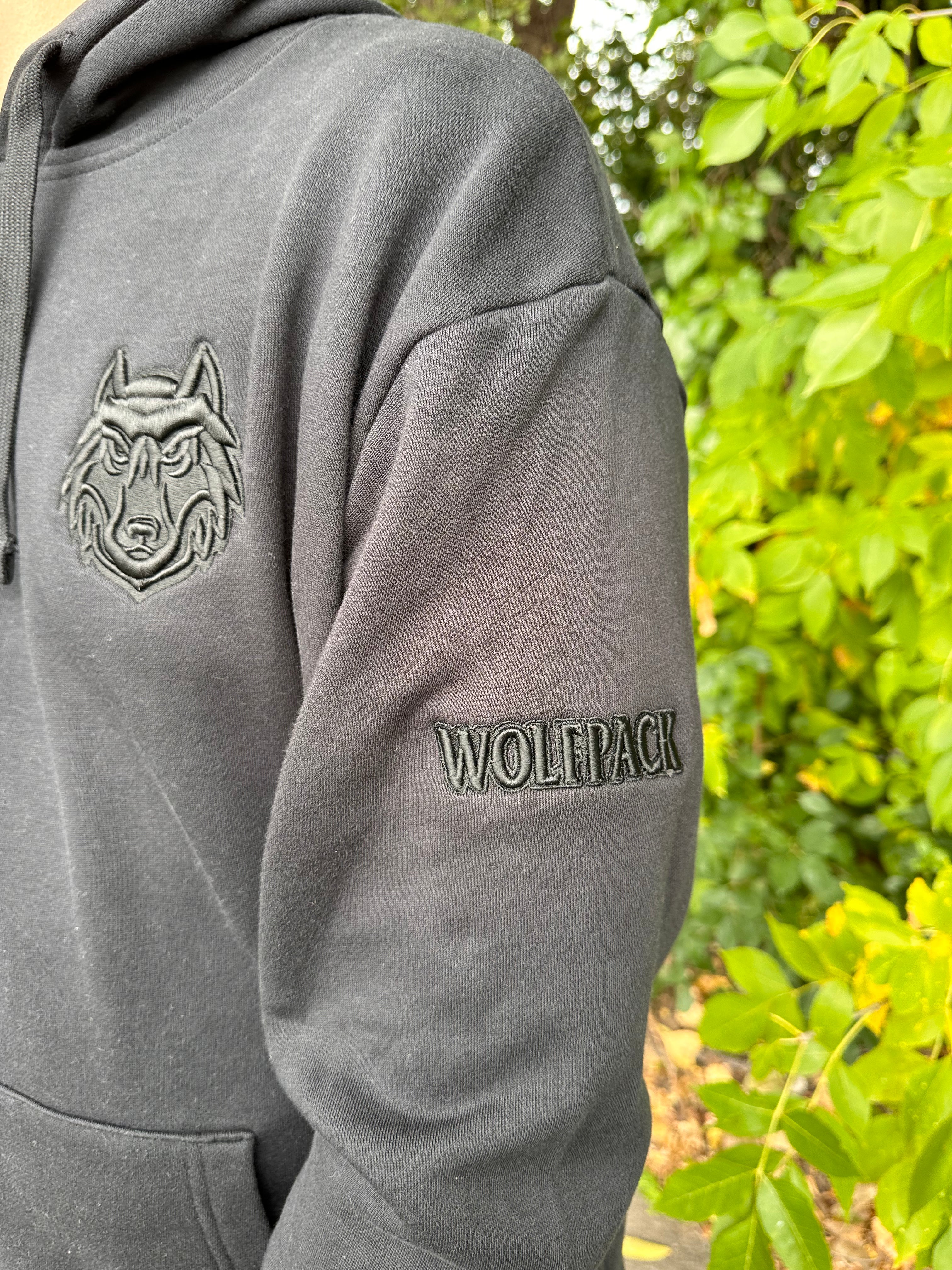 Puff Wolfhead Wolfpack Fleece Hoodie-Hoodies-Advanced Sportswear
