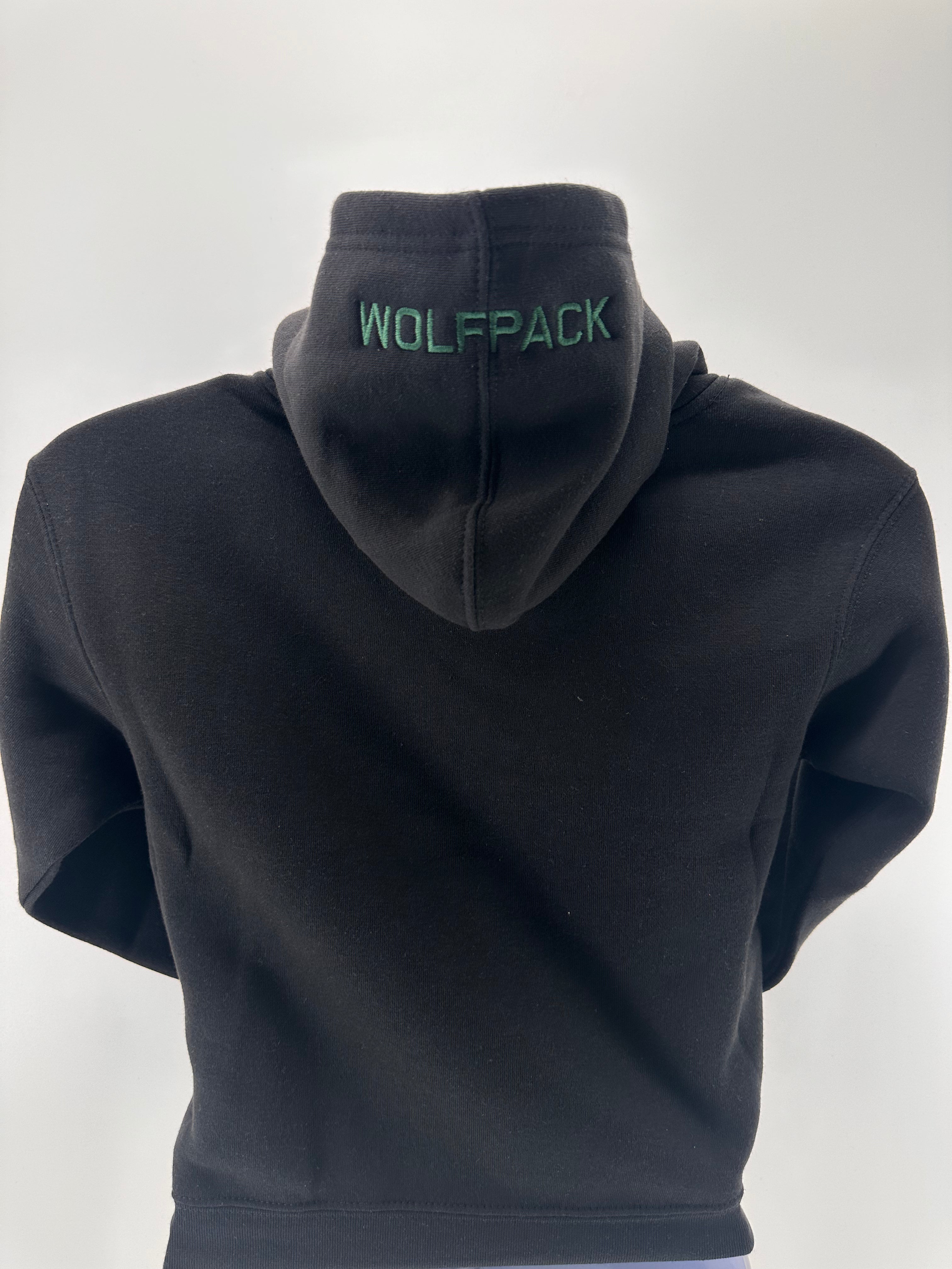 Wolfhead Puff Outline Youth Pennant Hoodie-HOODIE-Advanced Sportswear