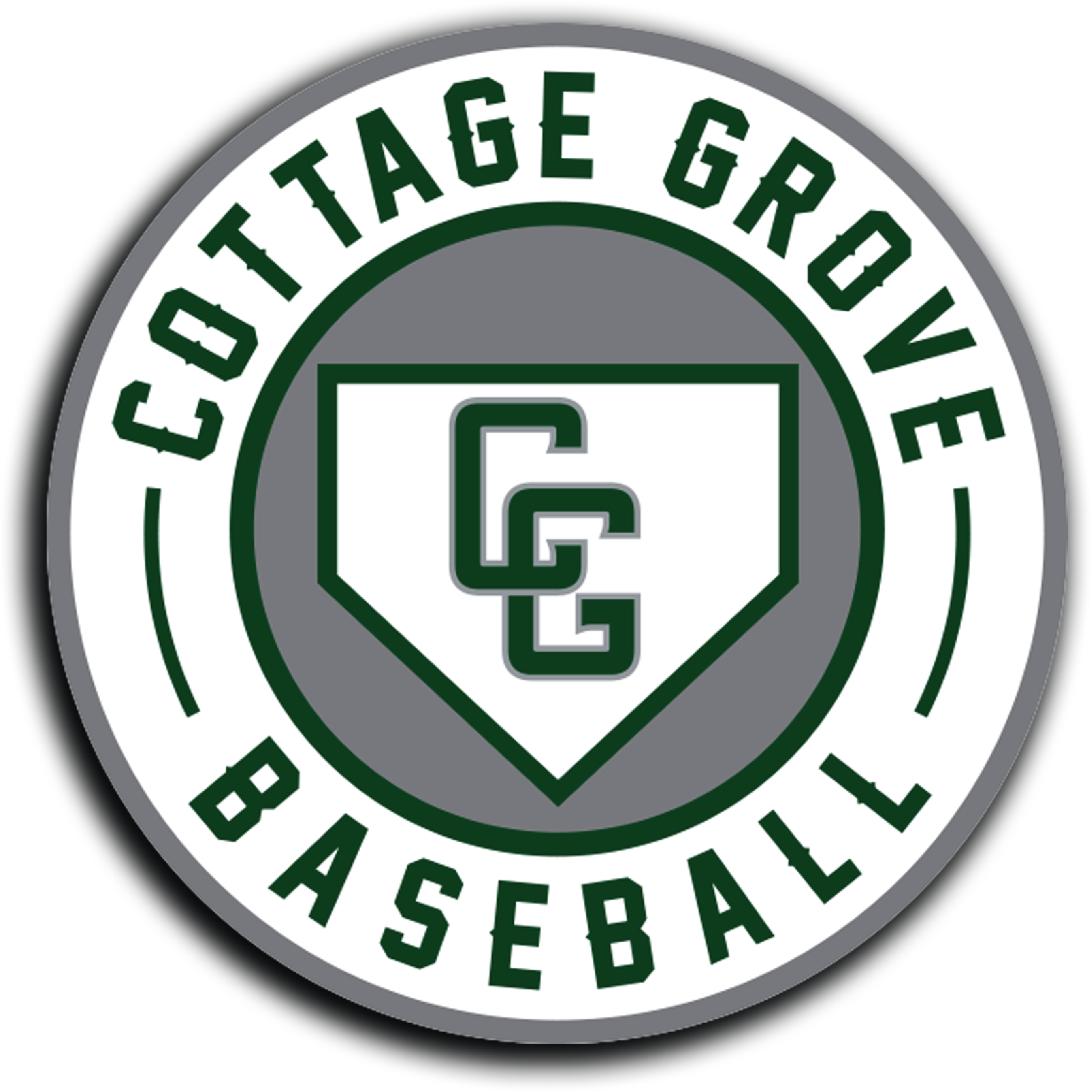 Cottage Grove Baseball Round Stickers-Stickers-Advanced Sportswear
