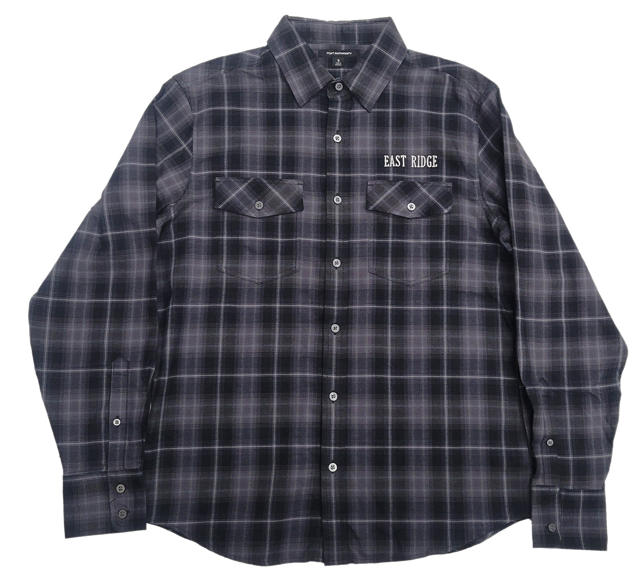 East Ridge Port Authority Long Sleeve Ombre Plaid Shirt-CLEARANCE-BUTTON UP-Advanced Sportswear