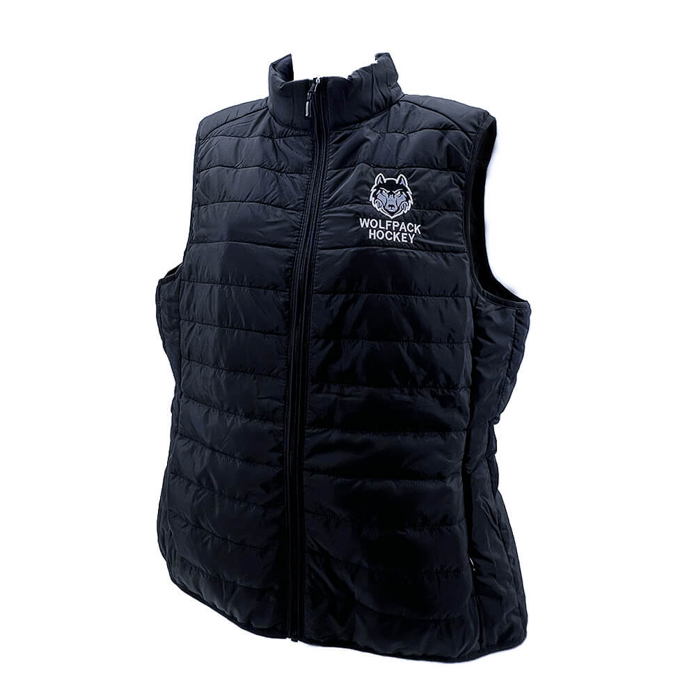 Wolfpack Hockey Ladies Packable Puffer Vest-Vests-Advanced Sportswear