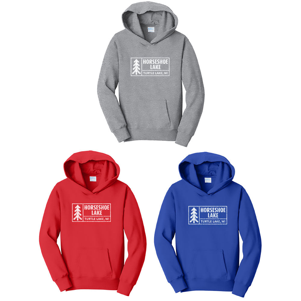 HORSESHOE LAKE WI Port & Company® Youth Fan Favorite™ Fleece Pullover Hooded Sweatshirt-YOUTH-Advanced Sportswear